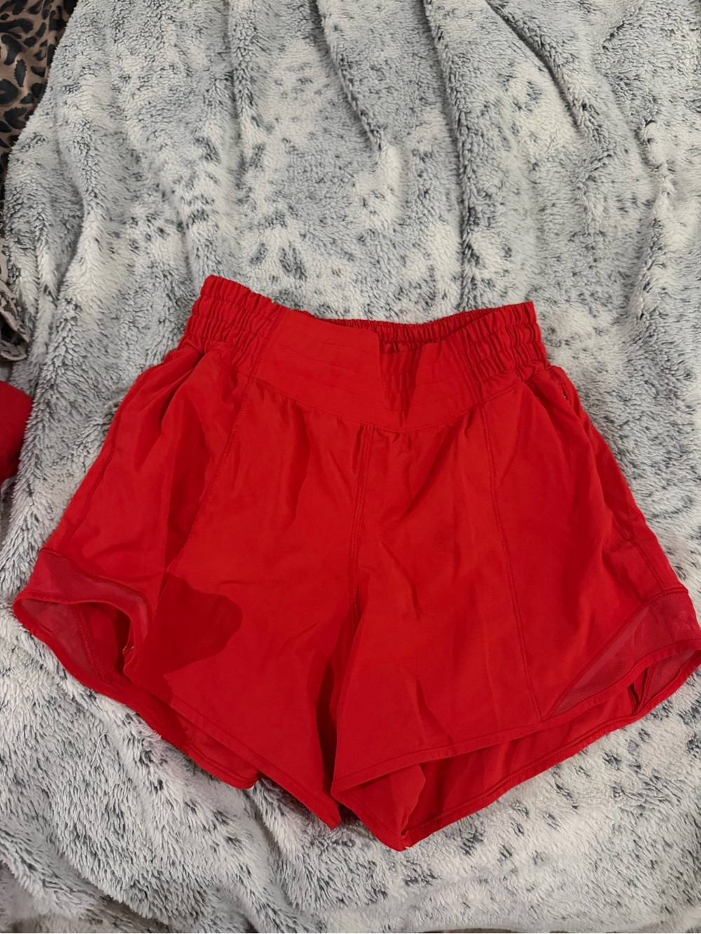 lululemon athletica Red High-Waist Athletic Shorts